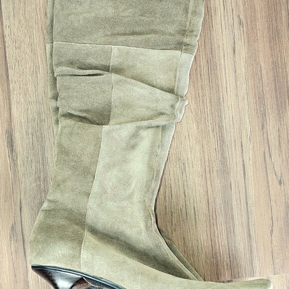 Janet & Janet Italian Suede Slouchy Kitten Heel Boots - Picture 10 of 11